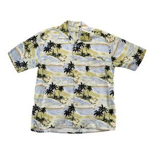 Summa Mens Hawaiian Shirt Size Adult Medium Palm Button-up Short Sleeve‎